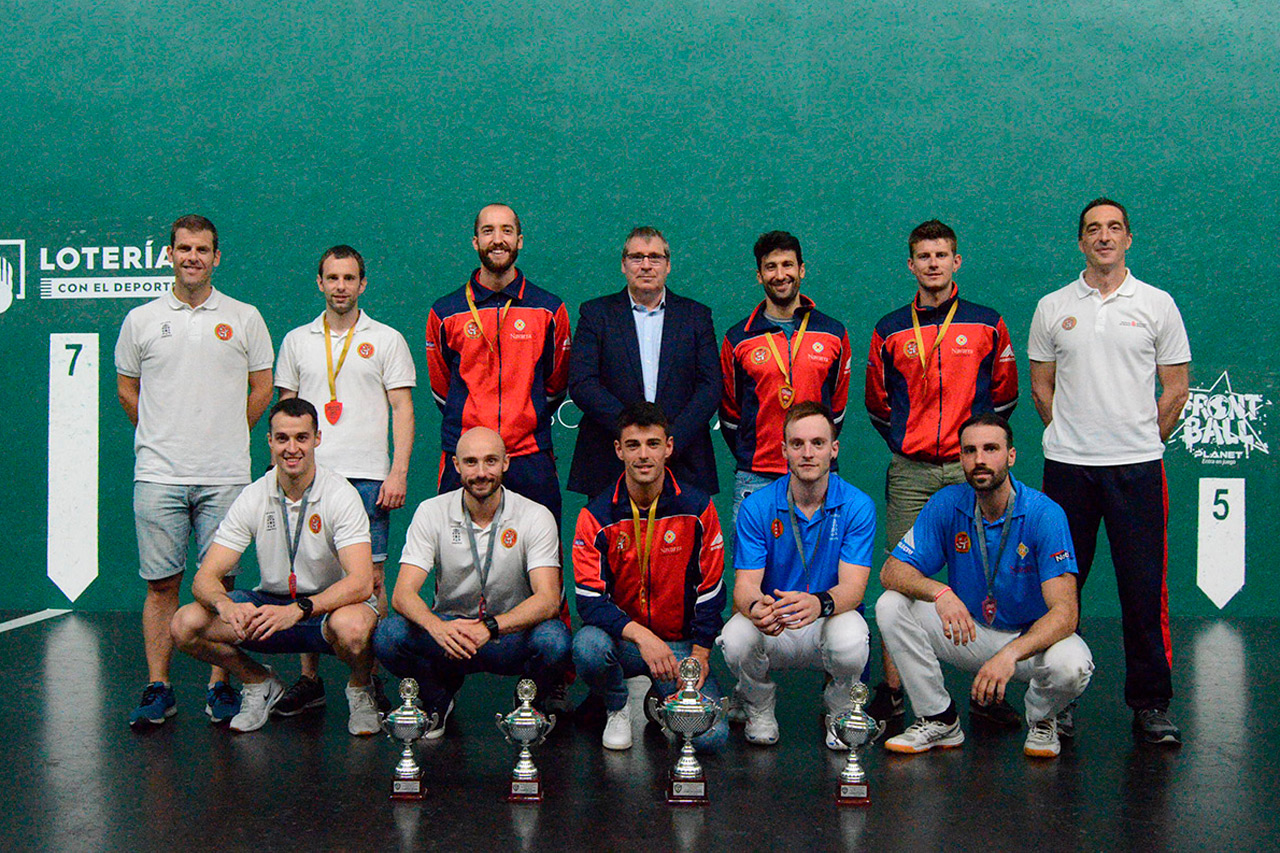 Pelotaris navarros en el Campeonato de España de Ferderaciones