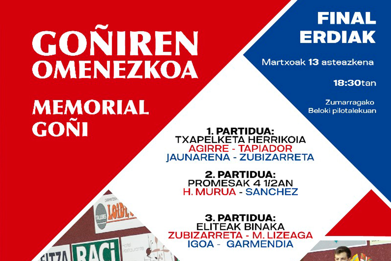 El Memorial Goñi busca sus primeros finalistas con Garmendia sustituyendo al próximo profesional Gabirondo