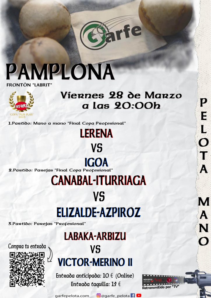 Cartel FINAL de la Copa Plis Plas en Pamplona