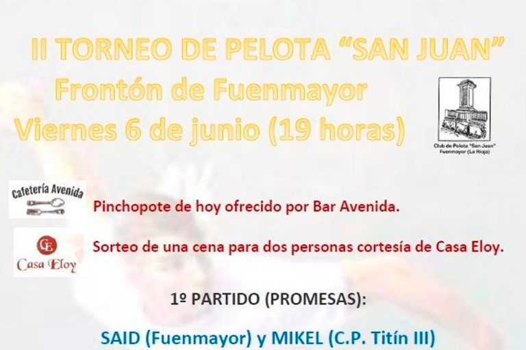 El III Torneo San Juan de pelota de Fuenmayor llega a su recta final
