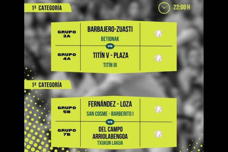 Cartelera del 1 julio para el Torneo San Isidro de Baños de Río Tobia