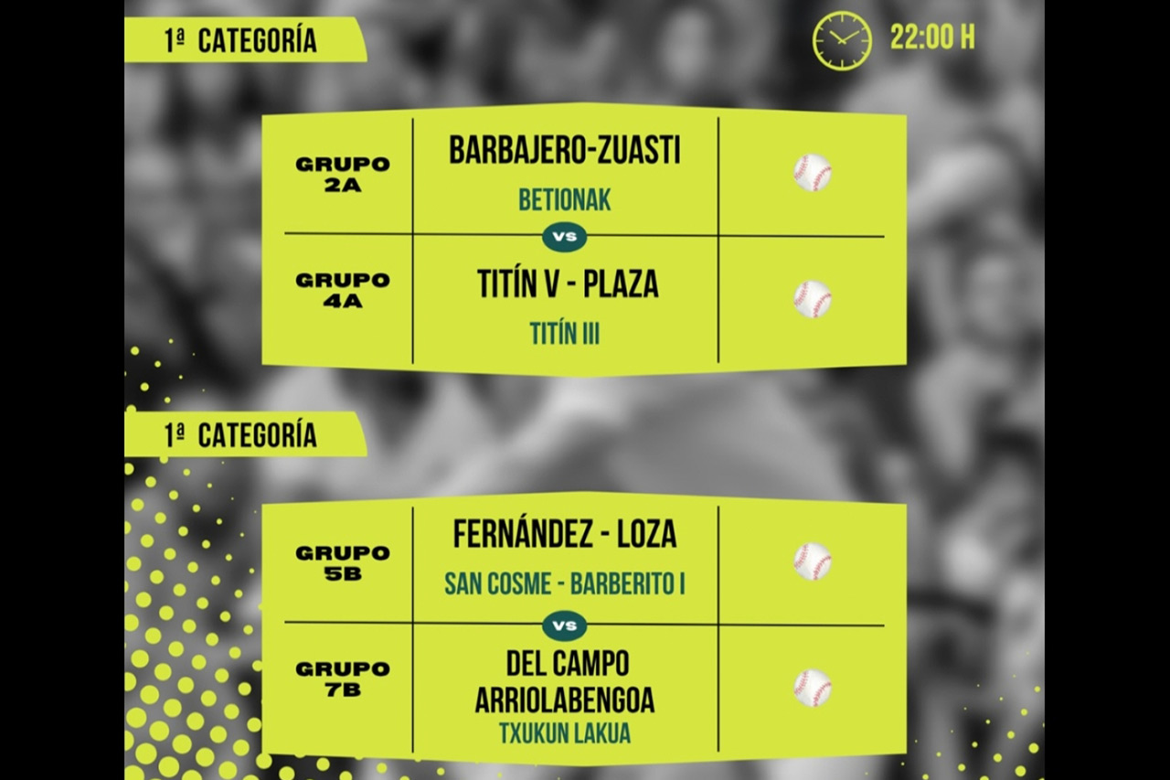 Cartelera del 1 julio para el Torneo San Isidro de Baños de Río Tobia