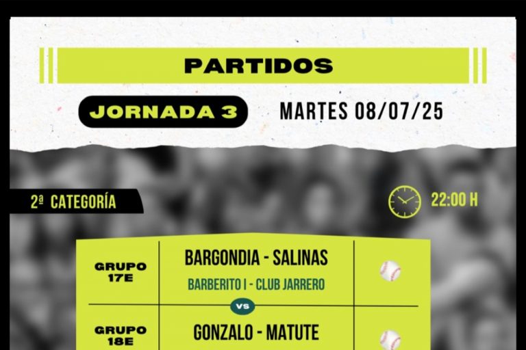 Cartelera 3ª jornada del Torneo San Isidro de Baños de Río Tobía