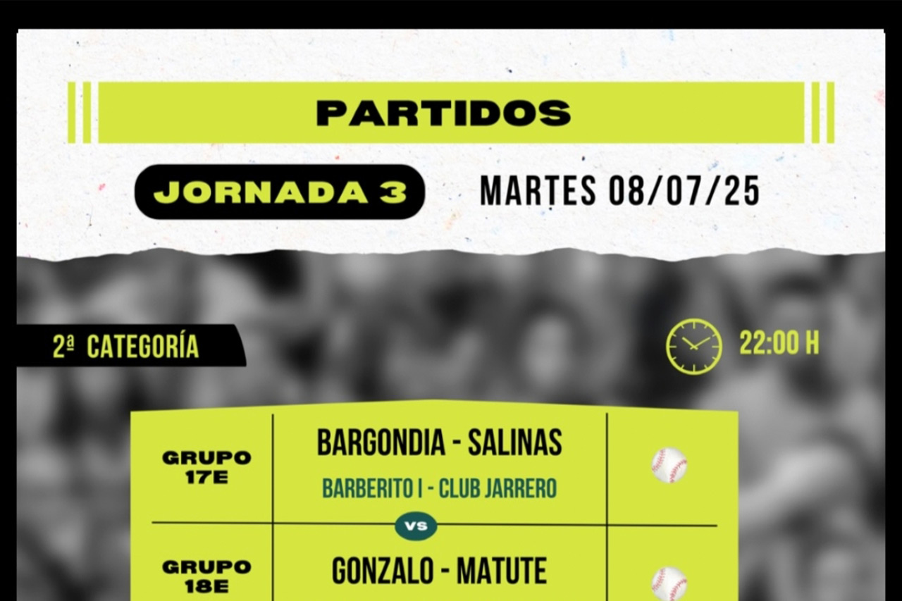 Cartelera 3ª jornada del Torneo San Isidro de Baños de Río Tobía