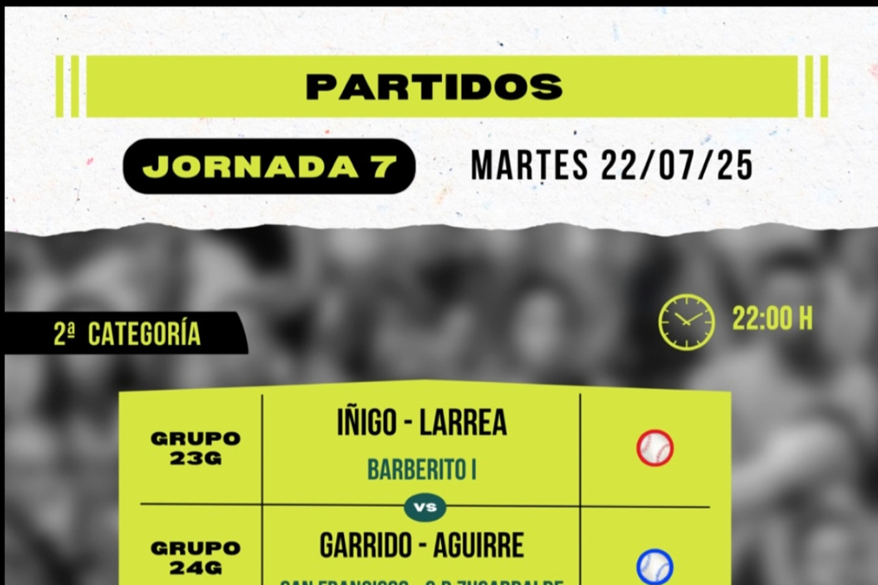 Cartelera 7ª jornada del Torneo San Isidro de Baños de Río Tobía