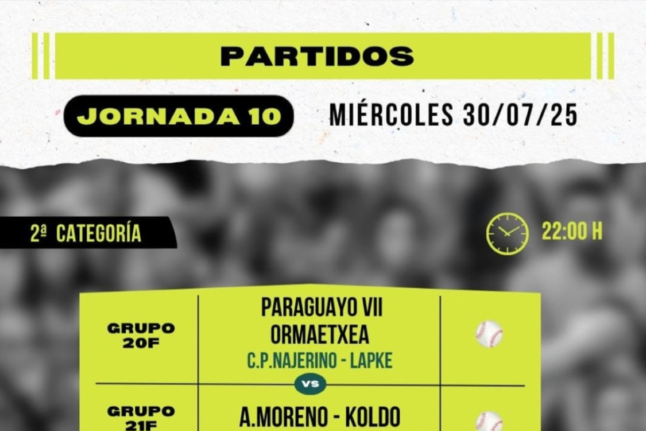 Cartelera 10ª jornada del Torneo San Isidro de Baños de Río Tobía