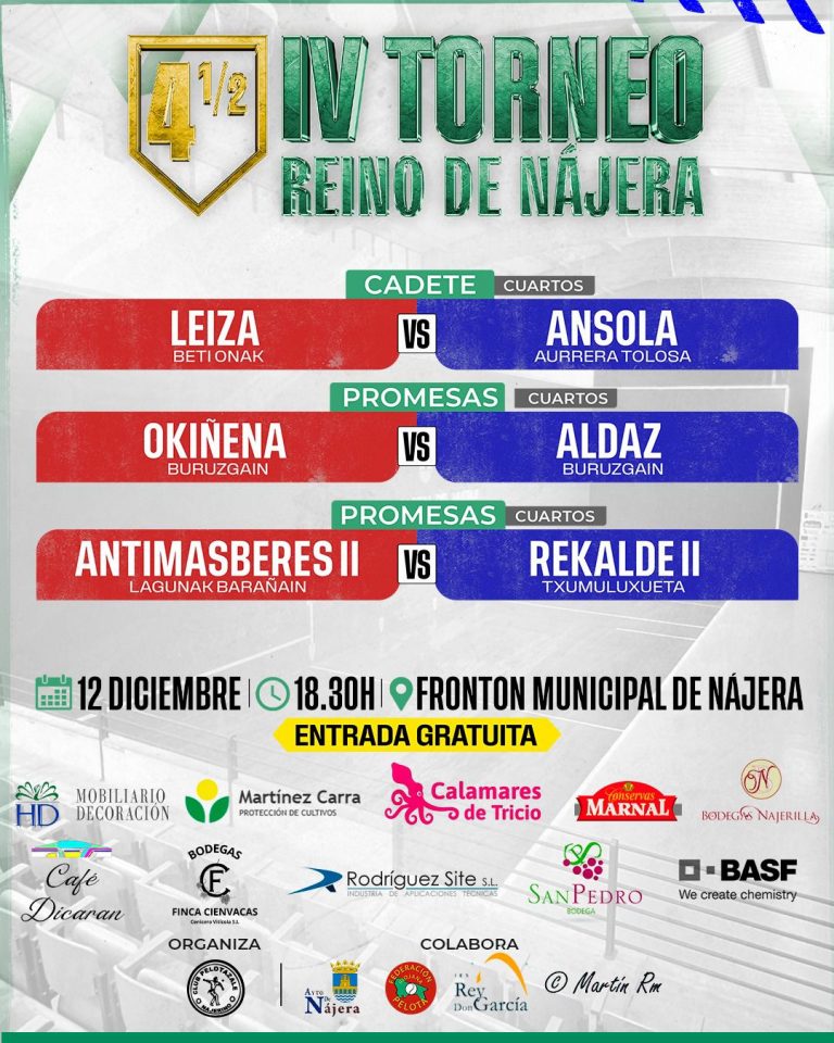 Cartelera V Torneo Reino de Nájera > 12 diciembre