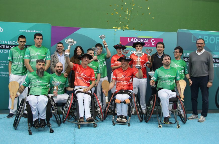 Leire Esnal-Erik Gaton y Sergio Rodríguez-Edorta de Anta estrenan el palmarés del Abierto de Bizkaia del Circuito de Pelota Vasca Adaptada