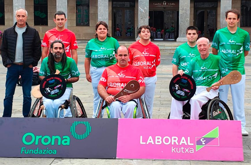 El primer Abierto de Álava que se disputa en Laudio pondrá el broche de oro al exitoso primer circuito de Pelota Vasca Adaptada